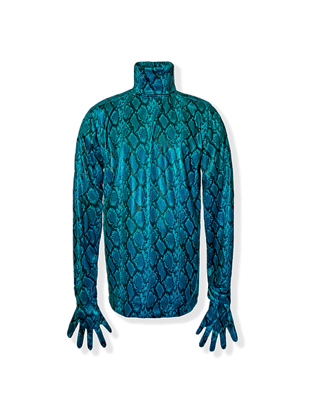 Madrid Snakeskin Turtleneck Gloves
