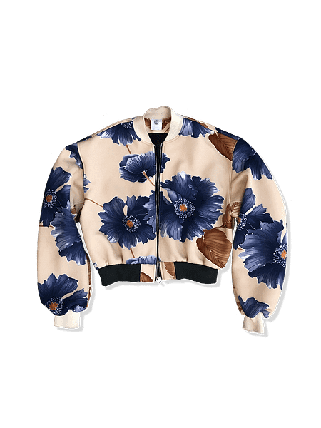 Neoprene Bomber with flower prints